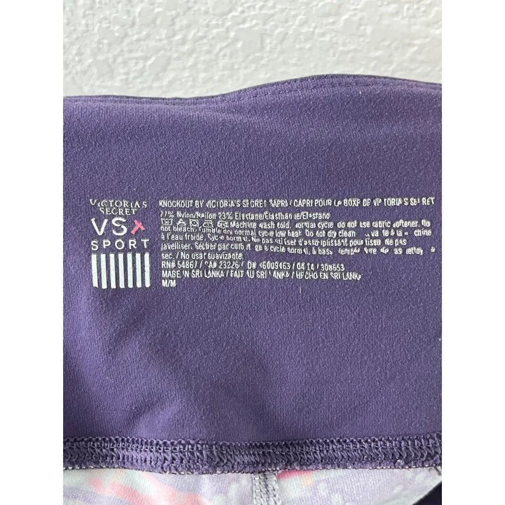 Knockout by Victoria's Secret Sport VSX Pink Printed Cropped Leggings Medium